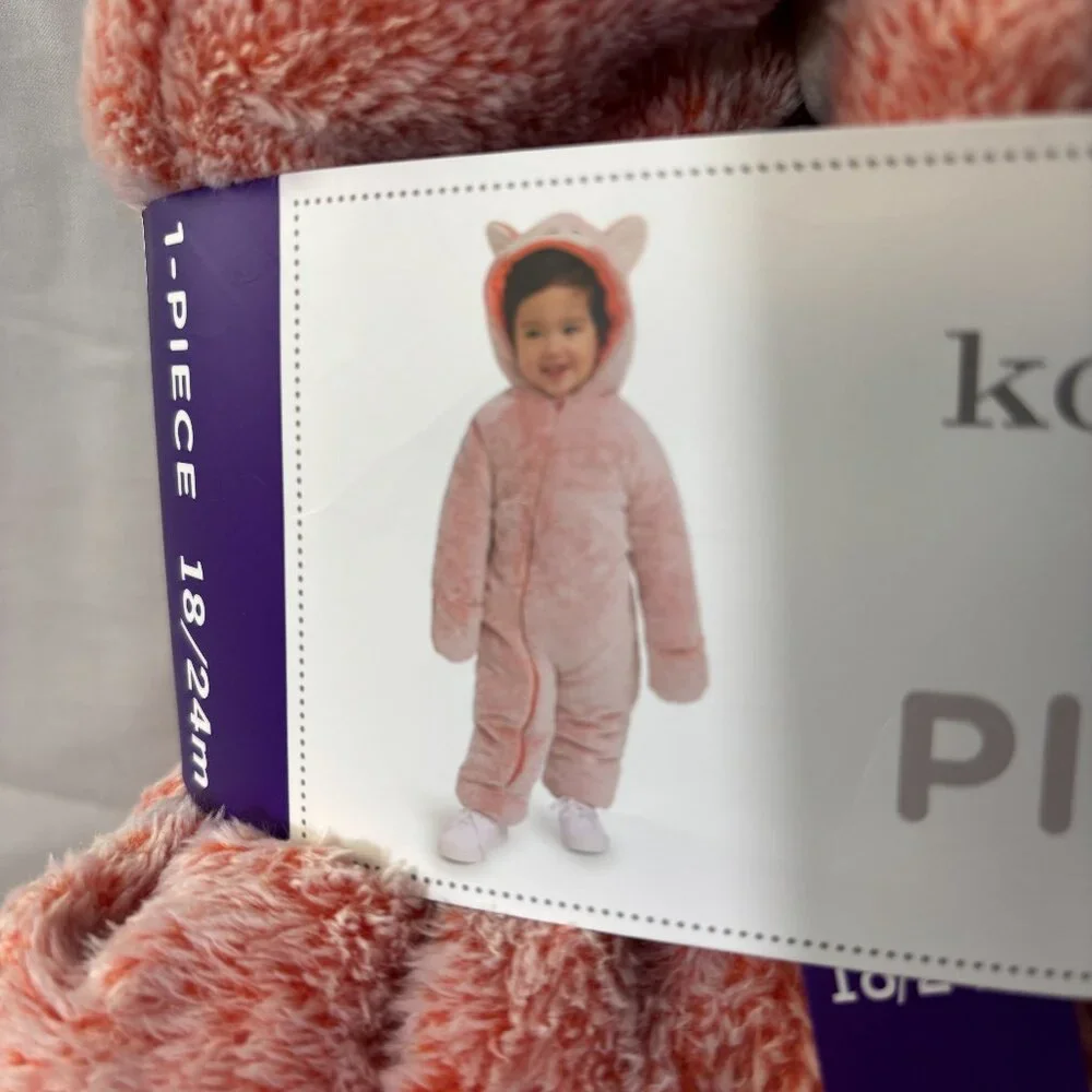 🆕 koalababy 1 piece plush pram, peach fleece baby 18/24 mos - NWT